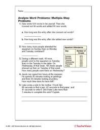 This product has 2 printables. Multiple Step Word Problems Addition Subtraction Printable 4th Grade Teachervision
