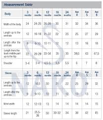 Baby Measurement Table Size Charts Nako Baby Knitting Patterns Orgu Bebek