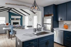Kitchen Trend Navy Blue Cabinets Scott Mcgillivray Open Concept Kitchen Living Room Open Concept Kitchen Living Room Layout Open Kitchen And Living Room
