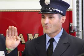 On Friday, September 25th the Linden City Clerk, Joseph Bodek, administered  the oath of office to Joseph G. Dooley as the Linden Fire Department's 11th  Fire Chief. Chief Dooley started