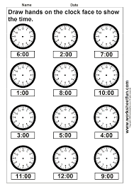 Draw Hands On The Clock Face To Show The Time 4 Worksheets Kindergarten Worksheets Printable Time Worksheets Telling Time Worksheets