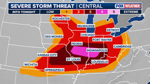 Destruction caused by tornado in Midwest
