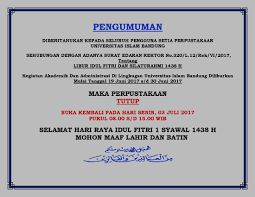Hari natal juga menjadi hari libur agung di sebagian besar negara penutur asli bahasa inggris. Contoh Pengumuman Libur Lebaran Nusagates