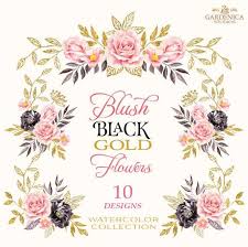 Check spelling or type a new query. Black And Gold Watercolor Flowers Clipart Blush Pink Black Etsy Flower Clipart Digital Flowers Gold Watercolor