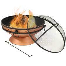 Fire sense barzelonia round copper look fire pit Sunnydaze Outdoor Camping Or Backyard Large Round Fire Pit Bowl With Handles And Spark Screen 30 Copper Finish Target
