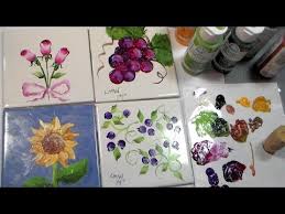 The type of paint you select is very important. Painting Ceramic Tiles With Folk Art Enamels Youtube
