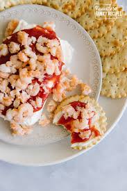 When you place cocktail sauce on a large platter and surround it by shrimp, the large shrimp fill the space nicely, look beautiful, and they are easiest for your guests to grab and eat. Cream Cheese Shrimp Dip Favorite Family Recipes