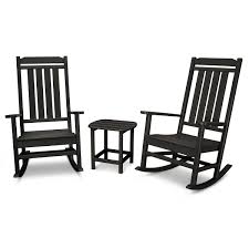 Grant park white plastic outdoor rocking chair. Polywood All Weather Heritage 3 Piece Furniture Set