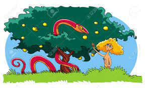 What is the fruit of the forbidden tree? The Serpent Tempts Eve To Eat The Forbidden Fruit From The Tree Stock Photo Picture And Royalty Free Image Image 98435051