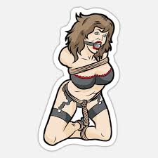 TIED AND GAGGED GIRL BDSM Bondage Slave Submissive' Sticker | Spreadshirt