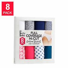 Felina Ladies Full Coverage Hi Cut Panty 8 Pack