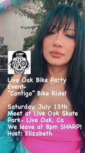 Come out and join us this upcoming Saturday, July 13th. We leave at 8pm  sharp. We cruisin LO to some music and enjoying the bike ride with others.  Meet up at the