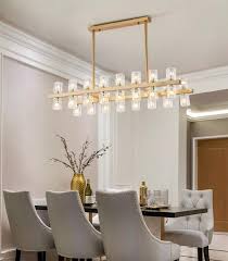 Bairn Long Panel Decorated Crystals Pendant Light Light Atelier