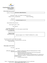 Numarul de telefon adresa de si data de nastere. 19 Inspirational Cv Exemplu Romana Completat