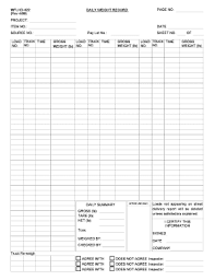 Daily Weight Record Form Fill Online Printable Fillable