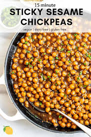 Vegan Sticky Sesame Chickpea Recipe Eat With Clarity Recipe In 2020 Chickpea Recipes Chickpea Recipes Easy Vegetarian Recipes