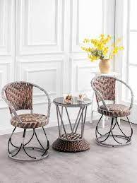 Maybe you would like to learn more about one of these? Buy Round 3 Piece Wicker Outdoor Conversation Bistro Set Patio All Weather Furniture 2 Cushioned Chairs And Side Table For Balcony Porch Yl21008 372 Online Shop Home Garden On Carrefour Uae