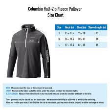 Columbia Shirts Size Chart