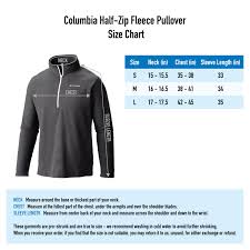 columbia shirts size chart