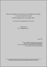 We did not find results for: Faire Reconnaitre Un Suicide Ou Une Tentative De Suicide Comme Accident Du Travail Guide Pratique Pour Les Ayants Droit Le D