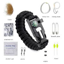 Emak Custom Logo Plastic Clasp Bracelet Emergency Military Paracord Outdoor Survival Kit Bracelet