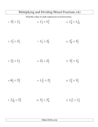 The Multiplying And Dividing Mixed Fractions A Math Worksheet From The Fractions Workshee In 2020 Dividing Mixed Fractions Fractions Worksheets Multiplying Fractions