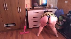 Big ass stepmom cleaning my room