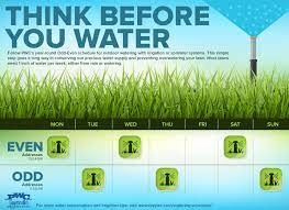 A lawn that is watered deeply should generally be able to go 5 to 8 days between waterings. Watering Schedules Faypwc Com Faypwc Com