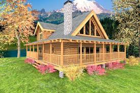 Log cabin plans with wrap around porch. Great Log Cabin Floor Plans Wrap Around Porch House Plans 51833