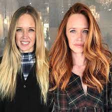 From Naturally Blonde To Rich Copper Behindthechair Com Red Blonde Hair Natural Red Hair Strawberry Blonde Hair