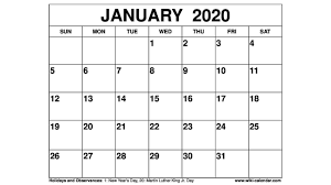 Maybe you need a little help remembering things you have to do this month. Free Printable January 2020 Calendar Wiki Calendar Com Youtube