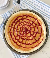 Dust your fingertips with powdered sugar to spread the cookie dough without sticking. Peanut Butter And Jelly Pizza From Goofy S Kitchen Disneyland Recipe