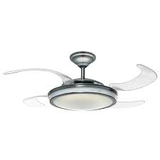 Shop Hunter Fanaway Retractable Blade 48 In Brushed Chrome Downrod Mount Ceiling Fan With Light Kit And Fan Light Ceiling Fan With Light Bladeless Ceiling Fan