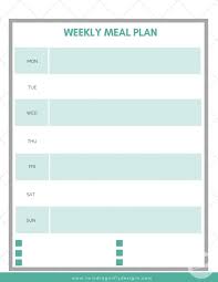 Weekly Meal Planner Free Printable Checklist