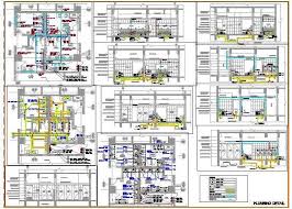 Another door opens into the bathing area that holds the tub and toilet. Public Restroom Plumbing Design Water Supply And Drainage Autocad Dwg Plan N Design