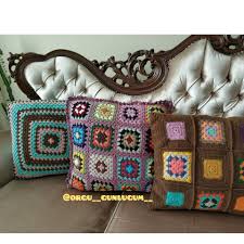 Orgu Kirlent Kilifi Crochet Blanket Crochet Blanket