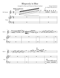 Rhapsody In Blue Clarinet And Piano Sheet Music For Piano Clarinet In B Flat Solo Musescore Com