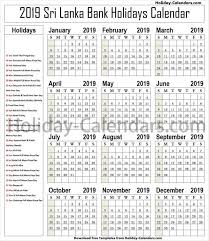 Sri Lanka School Holidays 2019 Free Printable Holiday Calendar Holiday Templates School Holidays