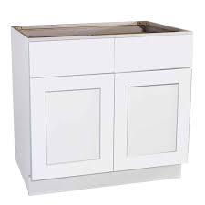 The natural character of the wood grain is enhanced with a warm cinnamon stain. Luxor Sink Base Cabinet White 36 Inch Wide Luxor Collection Kitchen Base Cabinets The Home Improvement Outlet