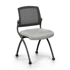 Nex Armless Mesh Back Fabric Nesting Chair With Dual Purpose Casters Chair Armless Outdoor Chairs
