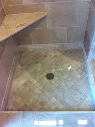 The Tile Store Schaumburg Master Shower Stall Idea Large Brick On One Wall Small Tile On Floor Ledge In Shower Stall Small Shower Stalls Shower Pan Tile