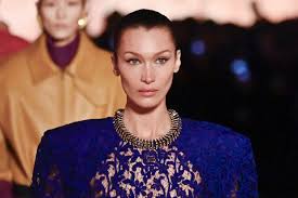 Bella Hadid Closes Saint Laurent Paris Fashion Week Runway in Show-Stopping  Sheer Lace Dress