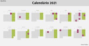 Em 2021, já é possível se programar, e a seguir você confere a lista com. Calendario 2021 Idealista News
