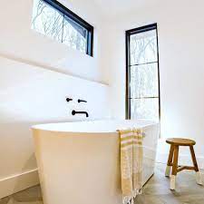 What happens if you dont have a window in your bathroom? Black Windows Accent Contemporary Bathroom Design Pella