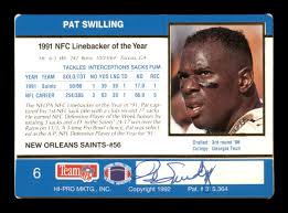 Pat Swilling Autographed 1992 Action Packed 24-KT Card #6 New Orleans  Saints SKU #204027