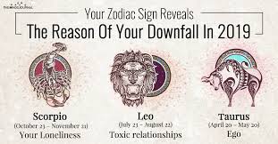 Your zodiac sign is based on your birth date and time of birth. Your Zodiac Sign Reveals The Reason Of Your Downfall In 2019