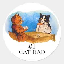 Custom Cat Dad Comical Cigar Cats Playing Poker Classic Round Sticker Zazzle Com In 2020 Custom Cat Cat Dad Cat Playing