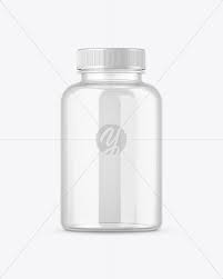 Clear Pills Bottle Mockup In Jar Mockups On Yellow Images Object Mockups