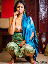 Porn image of seductive sari photo squatting 20 perfect boobs spreading  legs created by AI