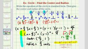 The general formula for a circle with center at and a radius of is: Ex 4 Write General Equation Of A Circle In Standard Form Coefficent Not 1 And Fractions Youtube
